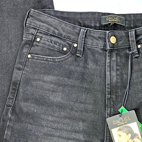 Rachel Roy Kindness Women's Black Mid-Rise Girlfriend Distressed Jeans Size 6/28 - Picture 2 of 16